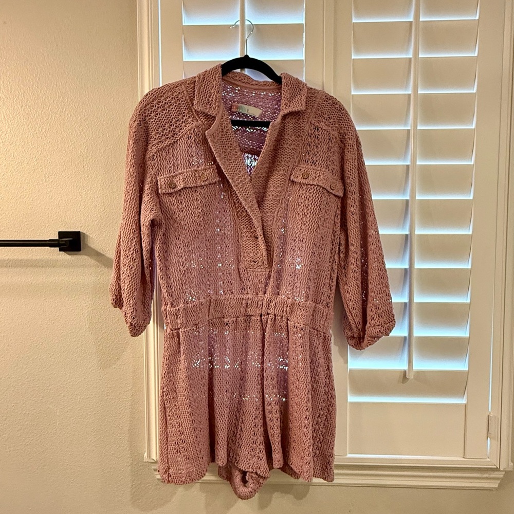 Free People Beach Mauve/Lavender Knit Romper